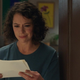 Jen with a piece of paper
